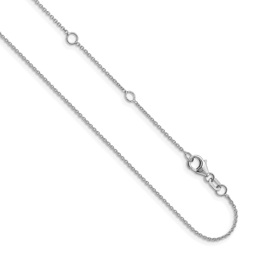 Leslie's 14k White Gold 1.25mm Round Cable 2in + 2in Adjustable Chain1354-22+4