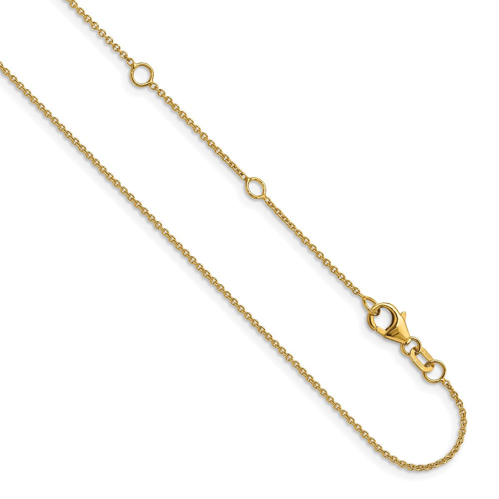 Leslie's 14k Yellow Gold 1.25mm Round Cable 2in + 2in Adjustable Chain1355-22+4