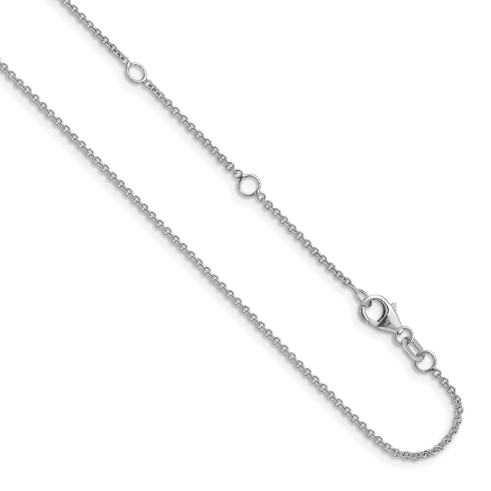 Leslie's 14k White Gold 1.40mm Round Cable 2in + 2in Adjustable Chain1356-22+4