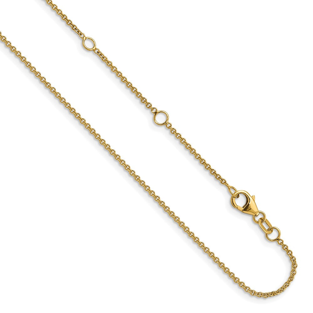 Leslie's 14k Yellow Gold 1.40mm Round Cable 2in + 2in Adjustable Chain1357-22+4