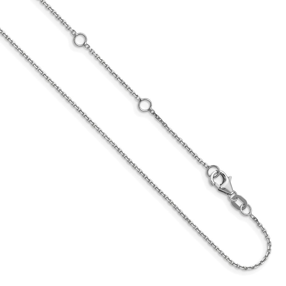 Leslie's 14k White Gold 1.10mm D/C Rolo 1in + 1in Adjustable Chain1358-16+2