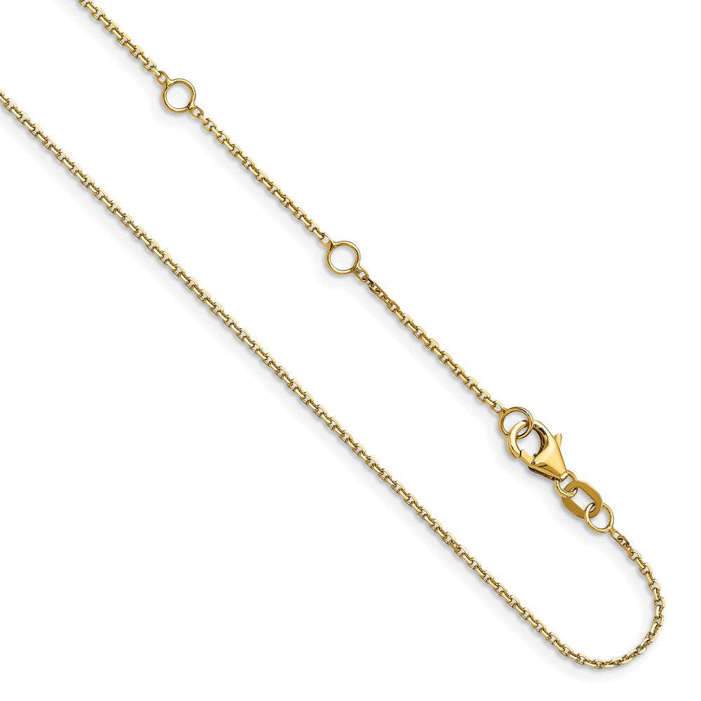 Leslie's 14k Yellow Gold 1.10mm D/C Rolo 2in + 2in Adjustable Chain1359-22+4