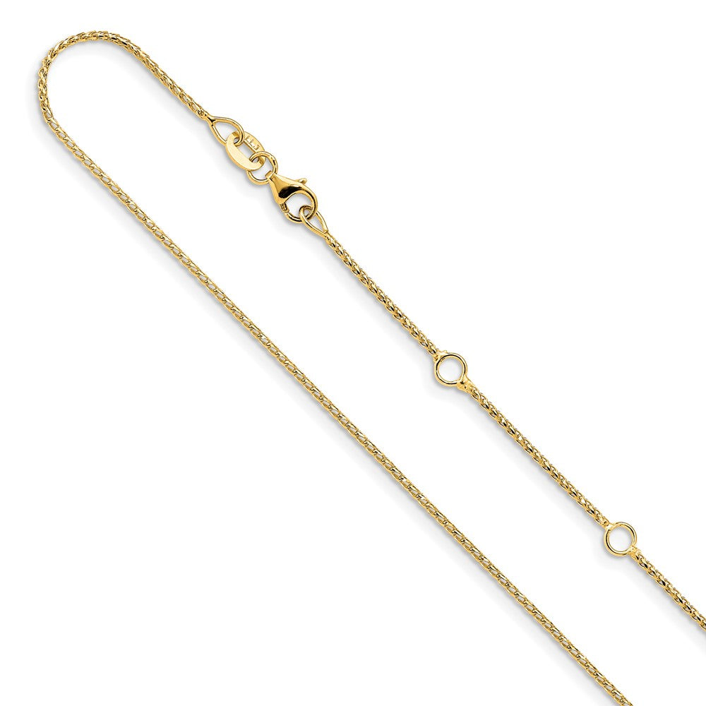 Leslie's 14K 1 mm D/C Open Franco 1in + 1in Adjustable Chain1360-16+2