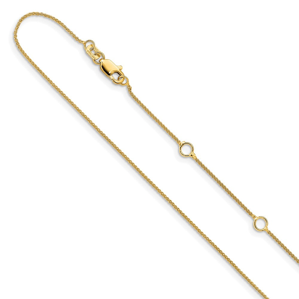 Leslie's 14K .8mm Baby Spiga (Wheat) 1in+1in Adjustable Chain1364-16+2