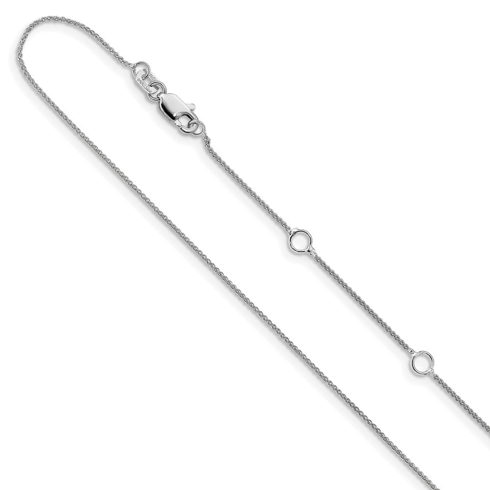 Leslie's 14K White Gold .8mm Baby Spiga (Wheat) 1in+1in Adjustable Chain1365-16+2