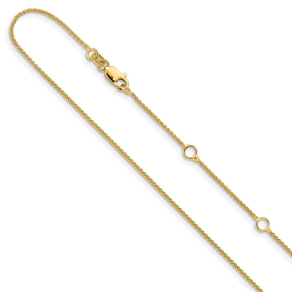 Leslie's 14K 1mm Spiga (Wheat) 1in+1in Adjustable Chain1366-16+2