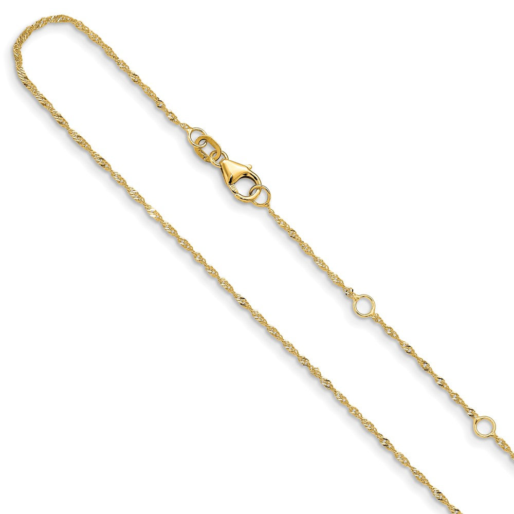 14K Leslie's 1.25mm Singapore Chain 1in+1in Adjustable1370-16+2