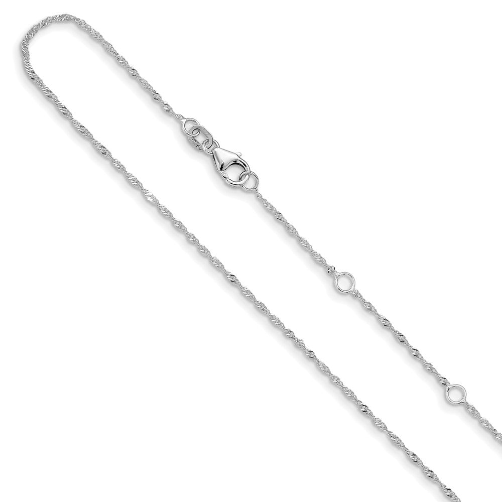14K Leslie's WG 1.25mm Singapore Chain 1in+1in Adjustable1371-16+2