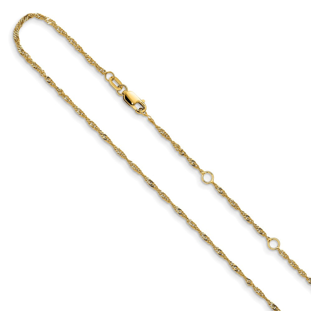 Leslie's 14K 1.5 mm Singapore Chain 1in+1in Adjustable1372-16+2