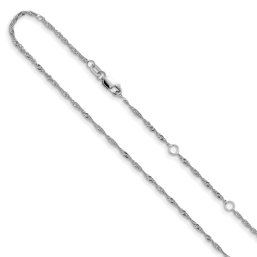 Leslie's 14K White Gold 1.5 mm Singapore Chain 1in+1in Adjustable1373-16+2