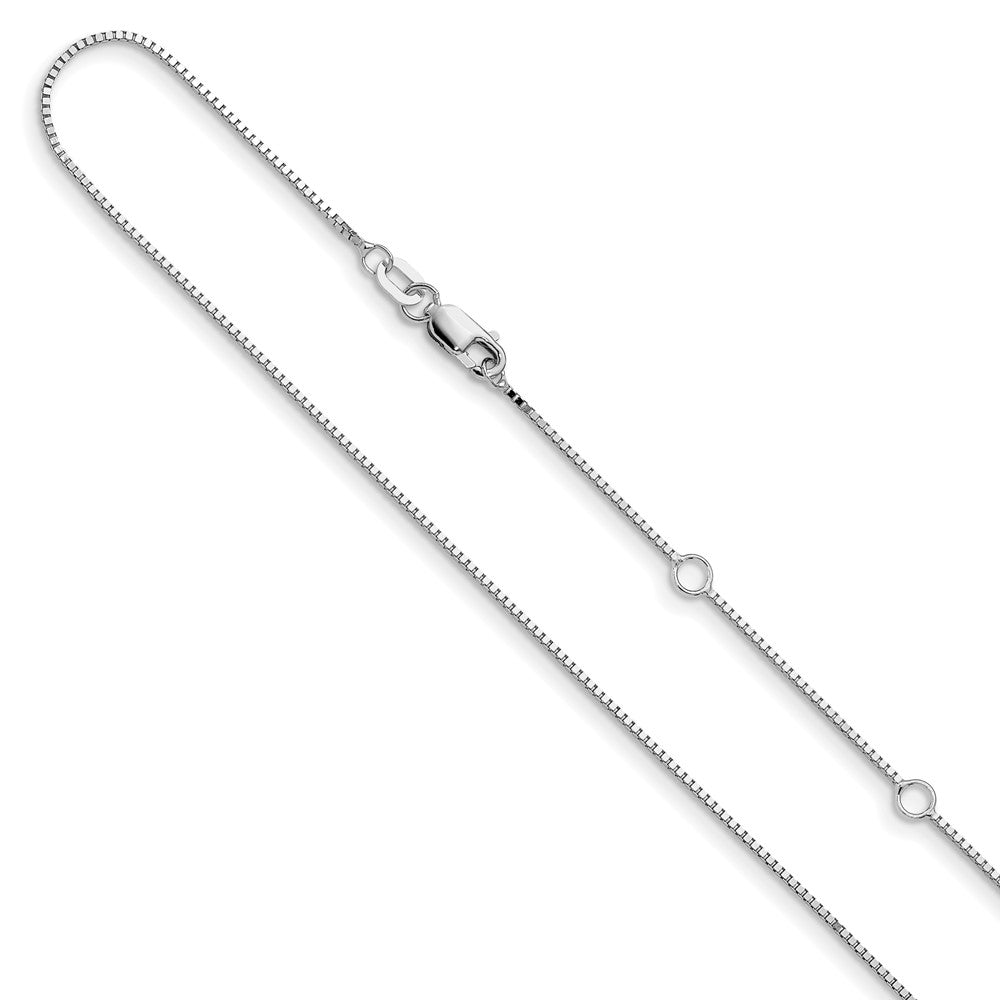 Leslie's 14K White Gold .85 mm Box w/Lobster Chain 1n+1in Adjustable1377-16+2