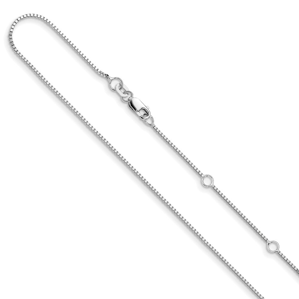 Leslie's 14K White Gold .94 mm Adjustable Box Chain 2in+2in Adjustable1379-22+4