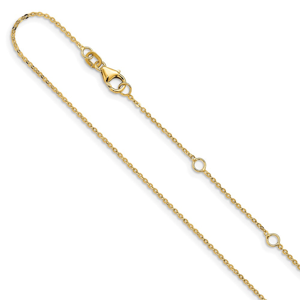 Leslie's 14k Yellow Gold 1.20mm Flat Round Rolo 1in + 1in Adjustable Chain1380-16+2