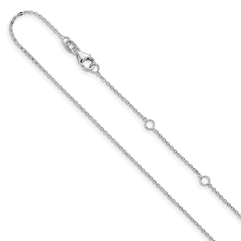 Leslie's 14k White Gold 1.20mm Flat Round Rolo 1in + 1in Adjustable Chain1381-16+2