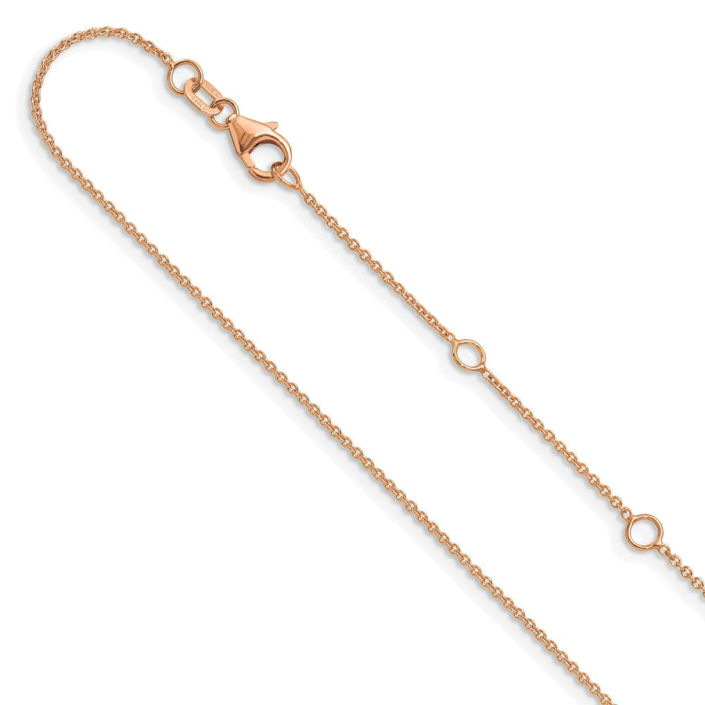 Leslie's 14k Rose Gold 1.25mm Round Cable 1in + 1in Adjustable Chain1383-16+2