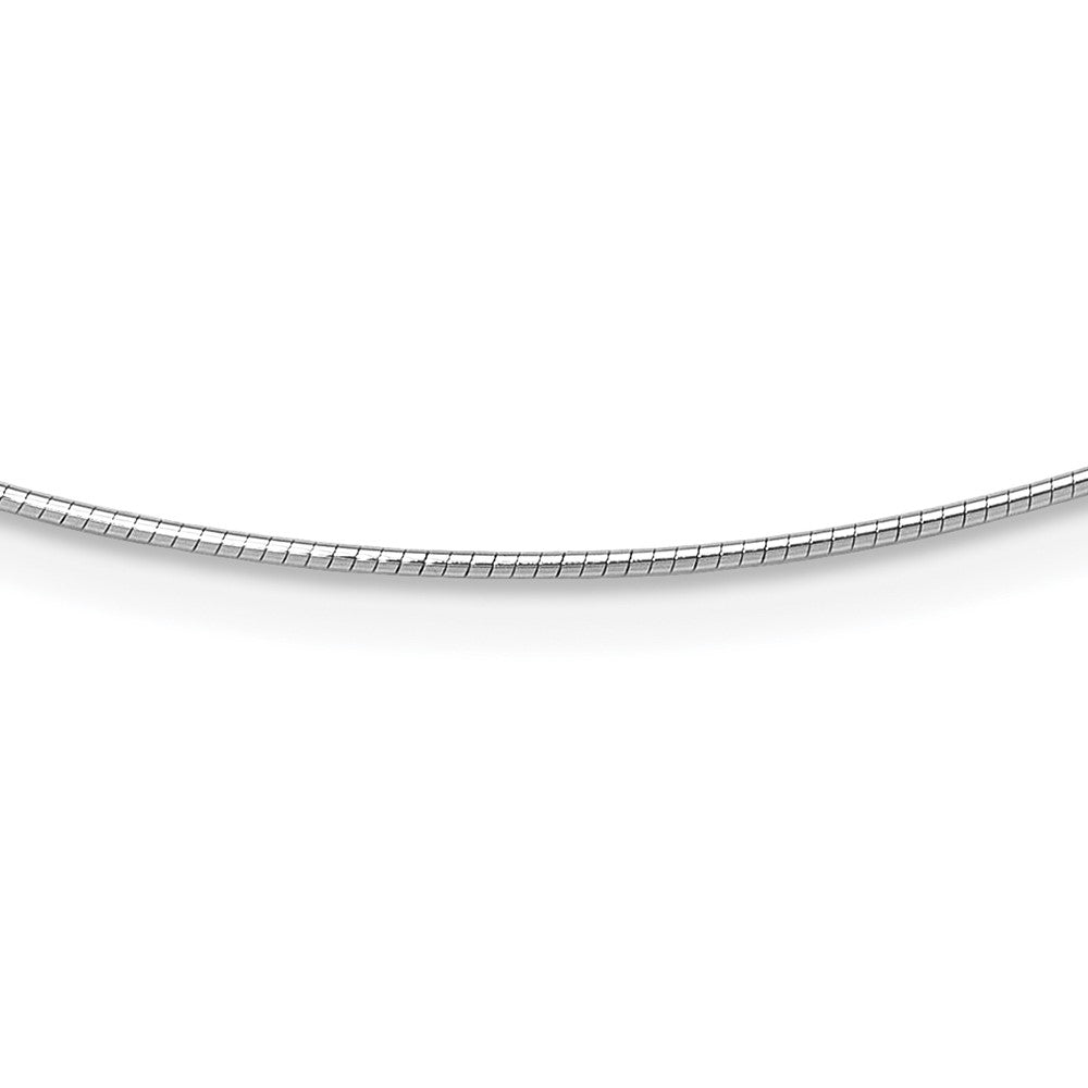 Leslie's 14K White Gold 1MM Round Detachable clasp Omega Necklace2805-18