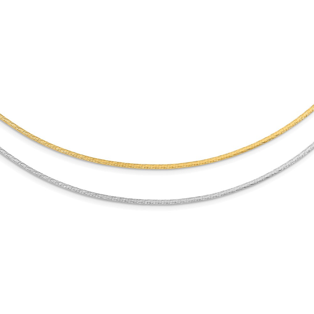 Leslie's 14K White Gold w/Rhodium Reversible Adj. Omega Necklace2889-16