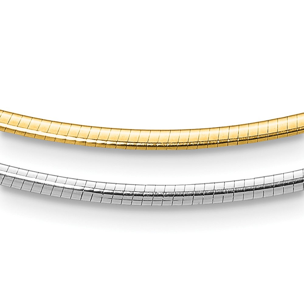 Leslie's 14K Two-Tone 2mm Reversible w/Adj. Chain Omega Necklace2891-16