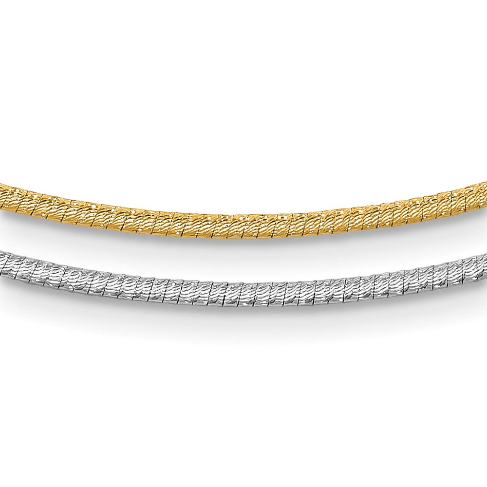 Leslie's 14K Two-tone D/C Reversible 2mm Adjustable Omega Necklace2932-16
