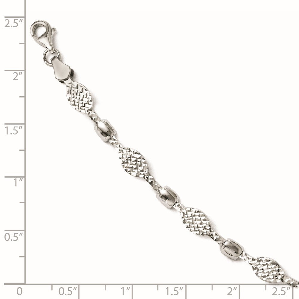 Leslie's 14K White Gold Diamond-Cut Bracelet3823-7