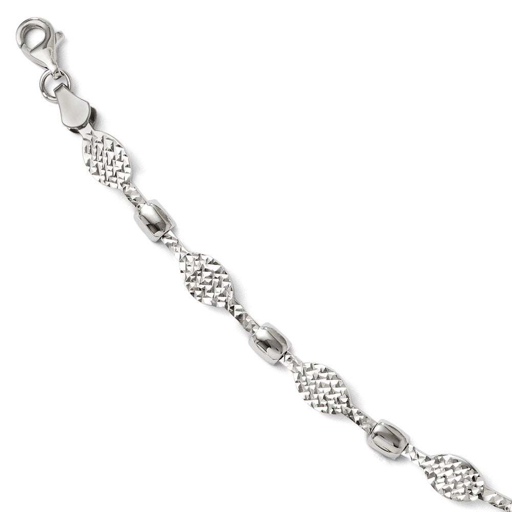 Leslie's 14K White Gold Diamond-Cut Bracelet3823-7
