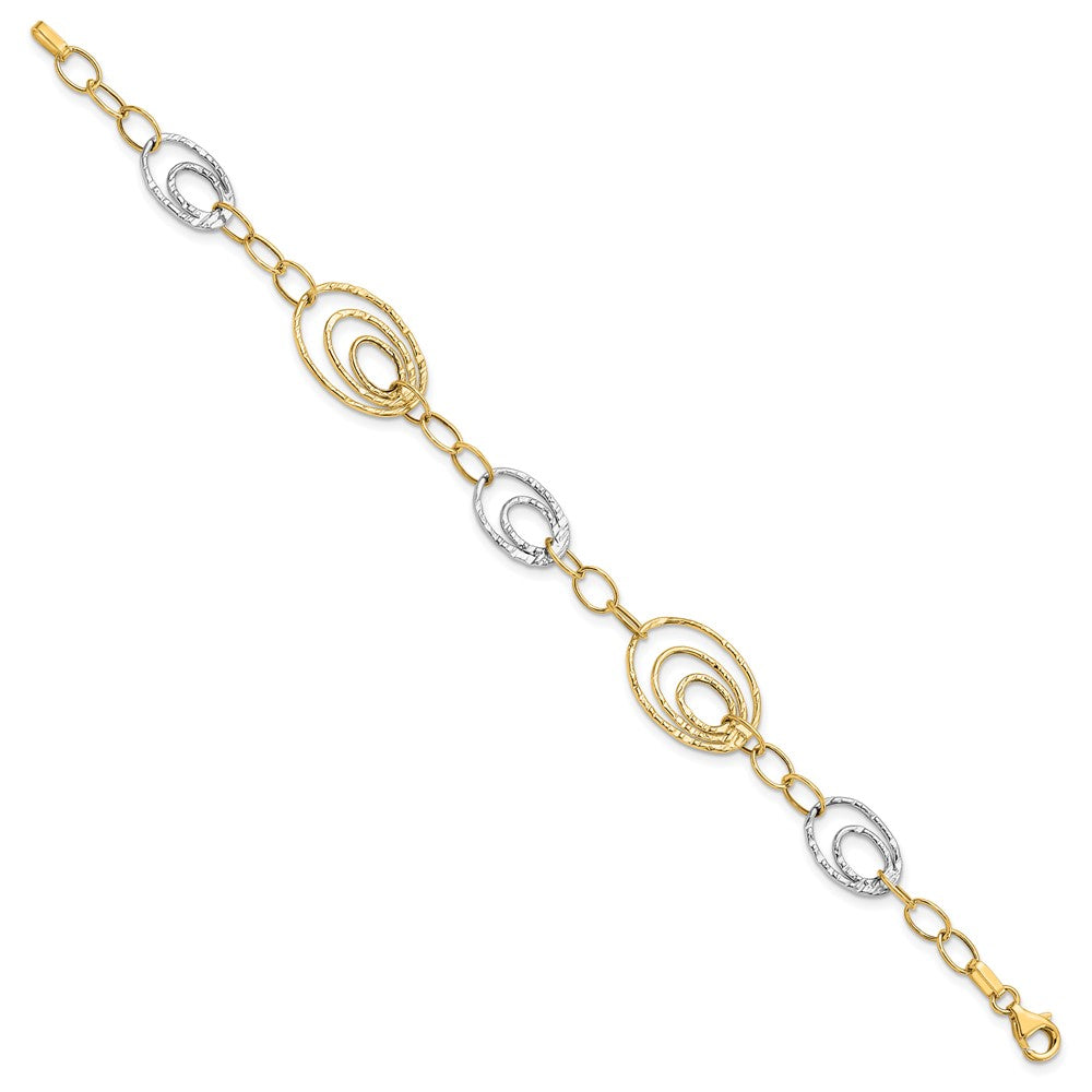 Leslie's 14K Two-tone Fancy Link Bracelet3849-7