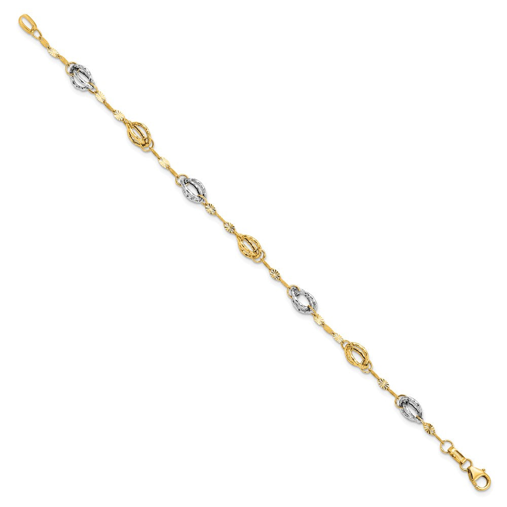 Leslie's 14K Two-tone Fancy Link Bracelet3851-7.25