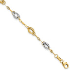 Load image into Gallery viewer, Leslie's 14K Two-tone Fancy Link Bracelet3851-7.25