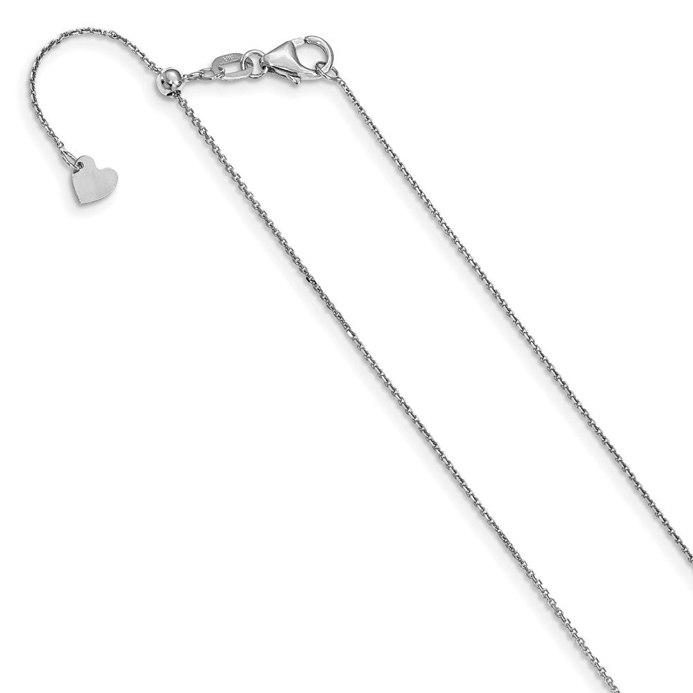 Leslie's 10K White Gold 1 mm Adjustable D/C Cable Chain5286-22