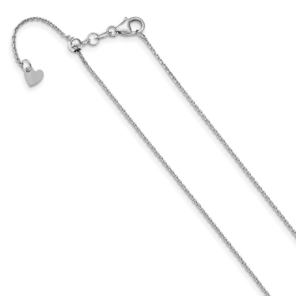 Leslie's 10K White Gold 1.1 mm Adjustable D/C Cable Chain5288-22