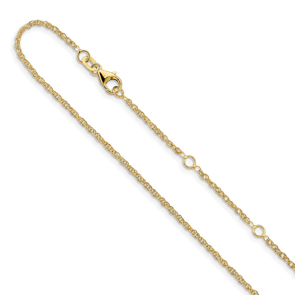 Leslie's 10k Yellow Gold 1.50mm Loose Rope 1in + 1in Adjustable Chain5290-16+2