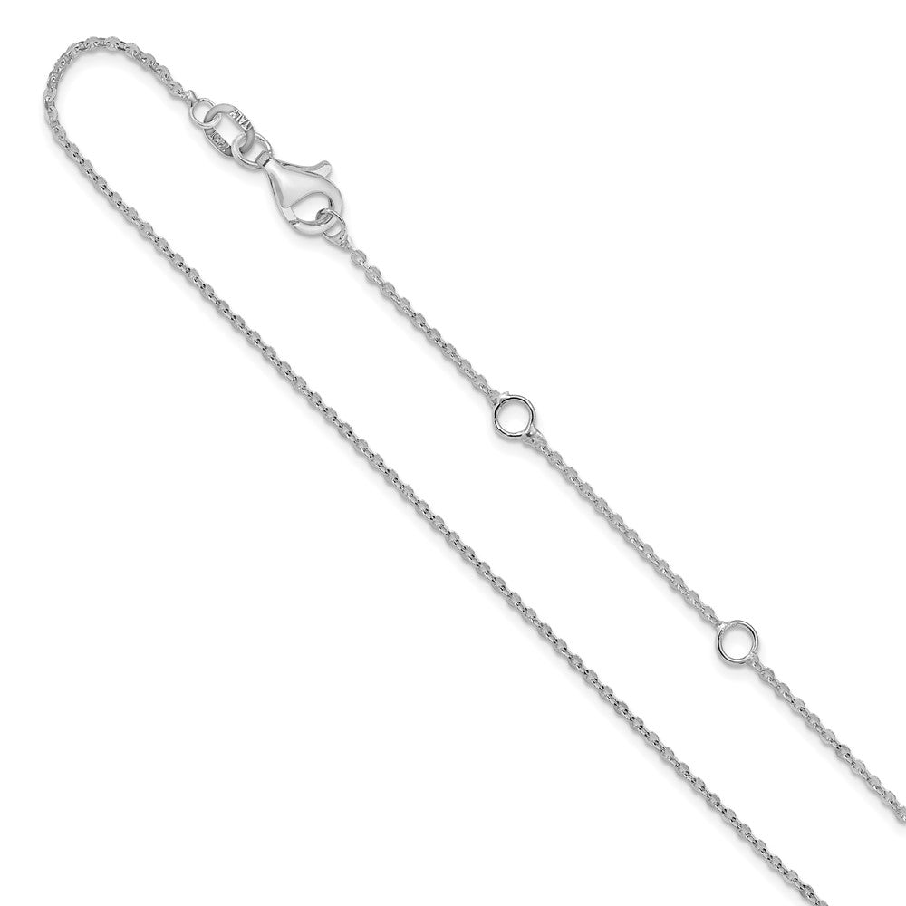 Leslie's 10k White Gold 1.20mm Flat Round Rolo 1in + 1in Adjustable Chain5291-16+2