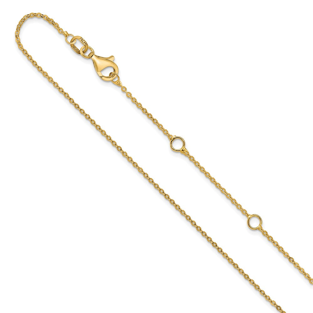 Leslie's 10k Yellow Gold 1.20mm Flat Round Rolo 1in + 1in Adjustable Chain5292-16+2