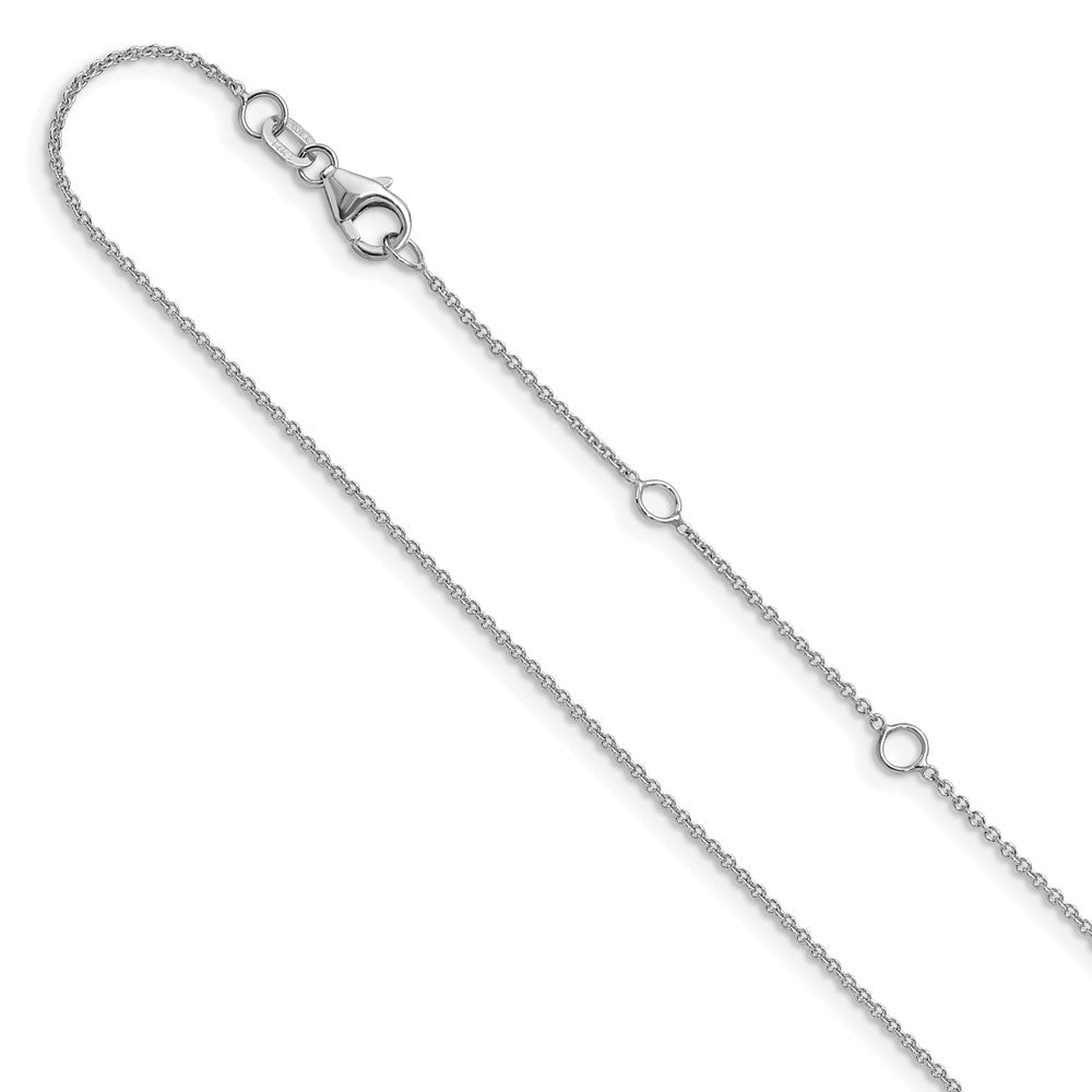 Leslie's 10k White Gold 1.10mm Round Cable 1in + 1in Adjustable Chain5295-16+2