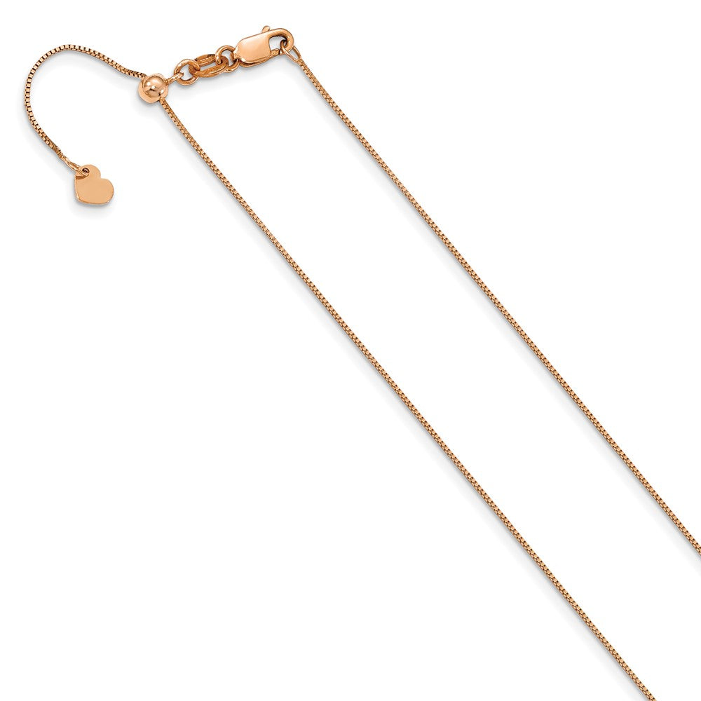 Leslie's 10K Rose Gold Adjustable .7MM Baby Box Chain5299-22