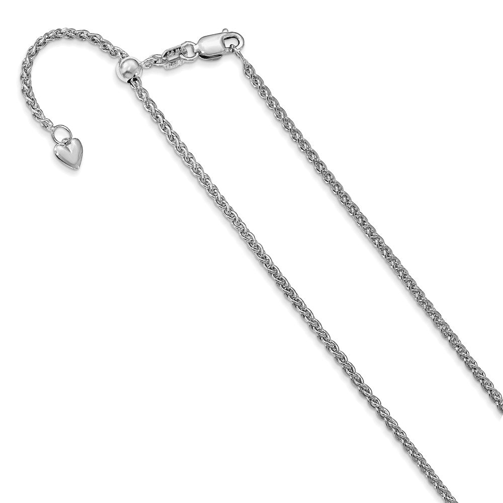 Leslie's 10k White Gold Adjustable 1.6mm Semi Solid Spiga Chain5301-22
