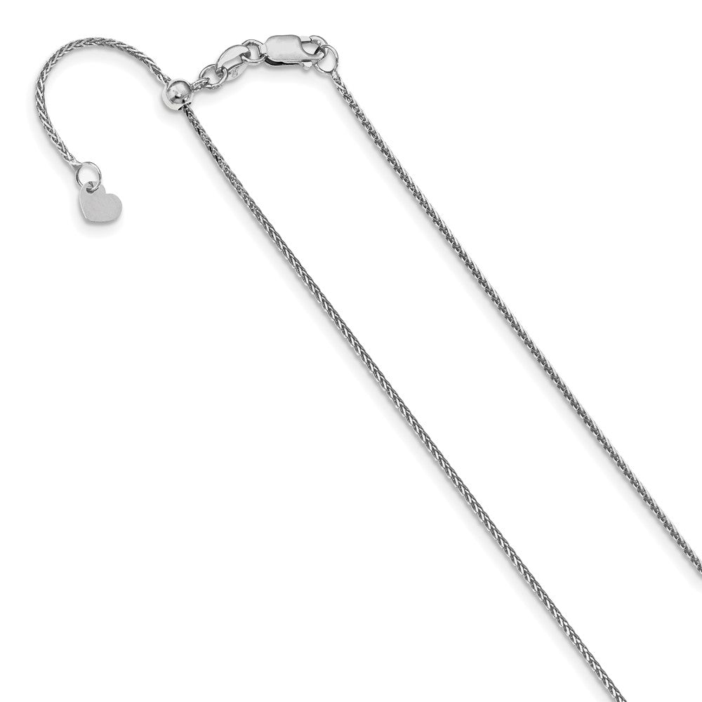 Leslie's 10k White Gold Adjustable 1mm D/C Wheat Chain5306-22