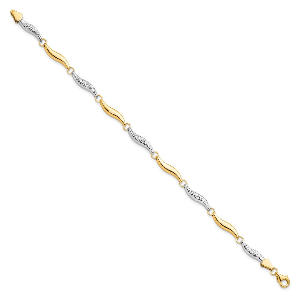 Leslie's 10K w/Rhodium D/C Bracelet5604-7
