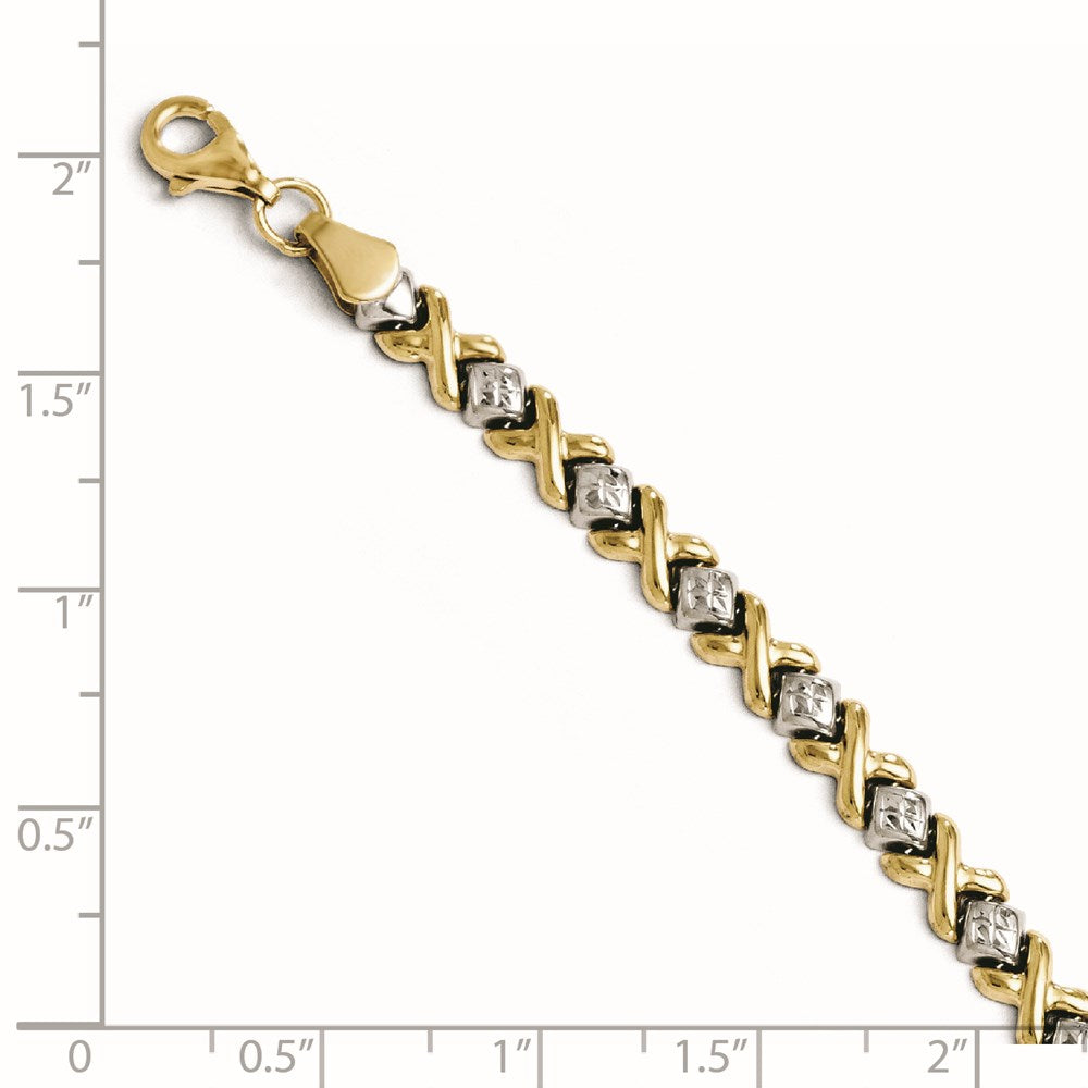 Leslie's 10K Yellow Gold with Rhodium D/C Bracelet5623-7