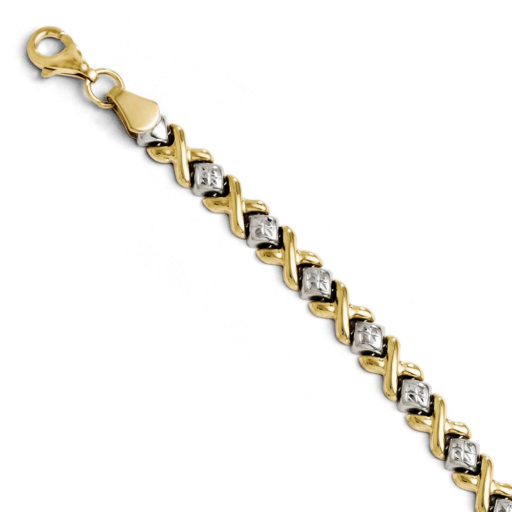 Leslie's 10K Yellow Gold with Rhodium D/C Bracelet5623-7