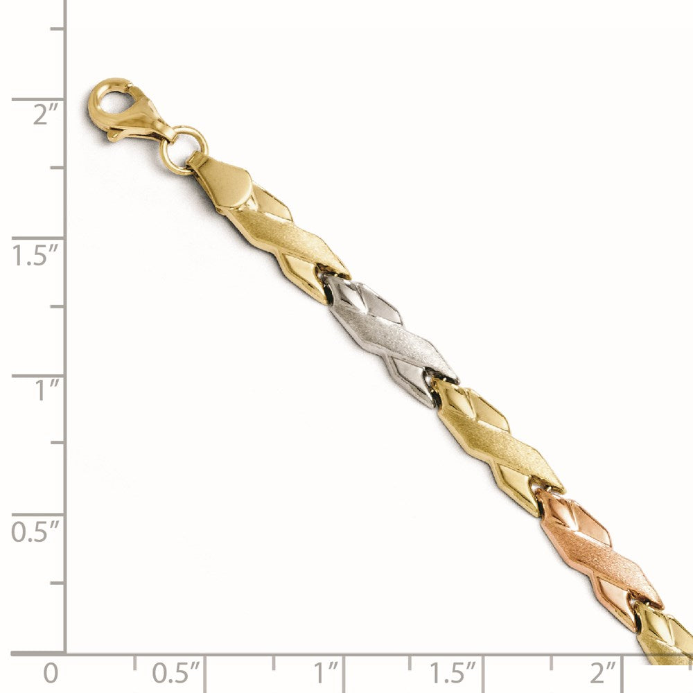 Leslie's 10K w/Rose & White Rhodium Bracelet5684-7