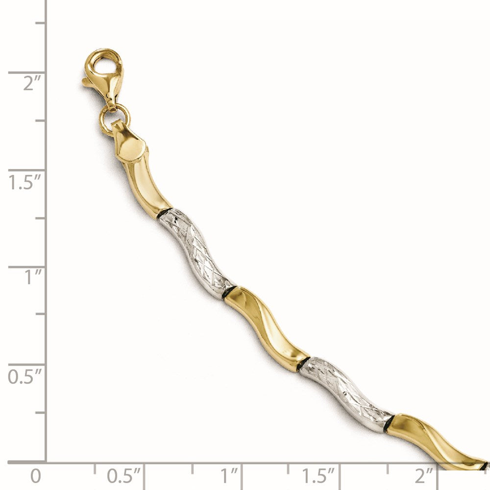 Leslie's 10K Gold w/Rhodium D/C Bracelet5685-7