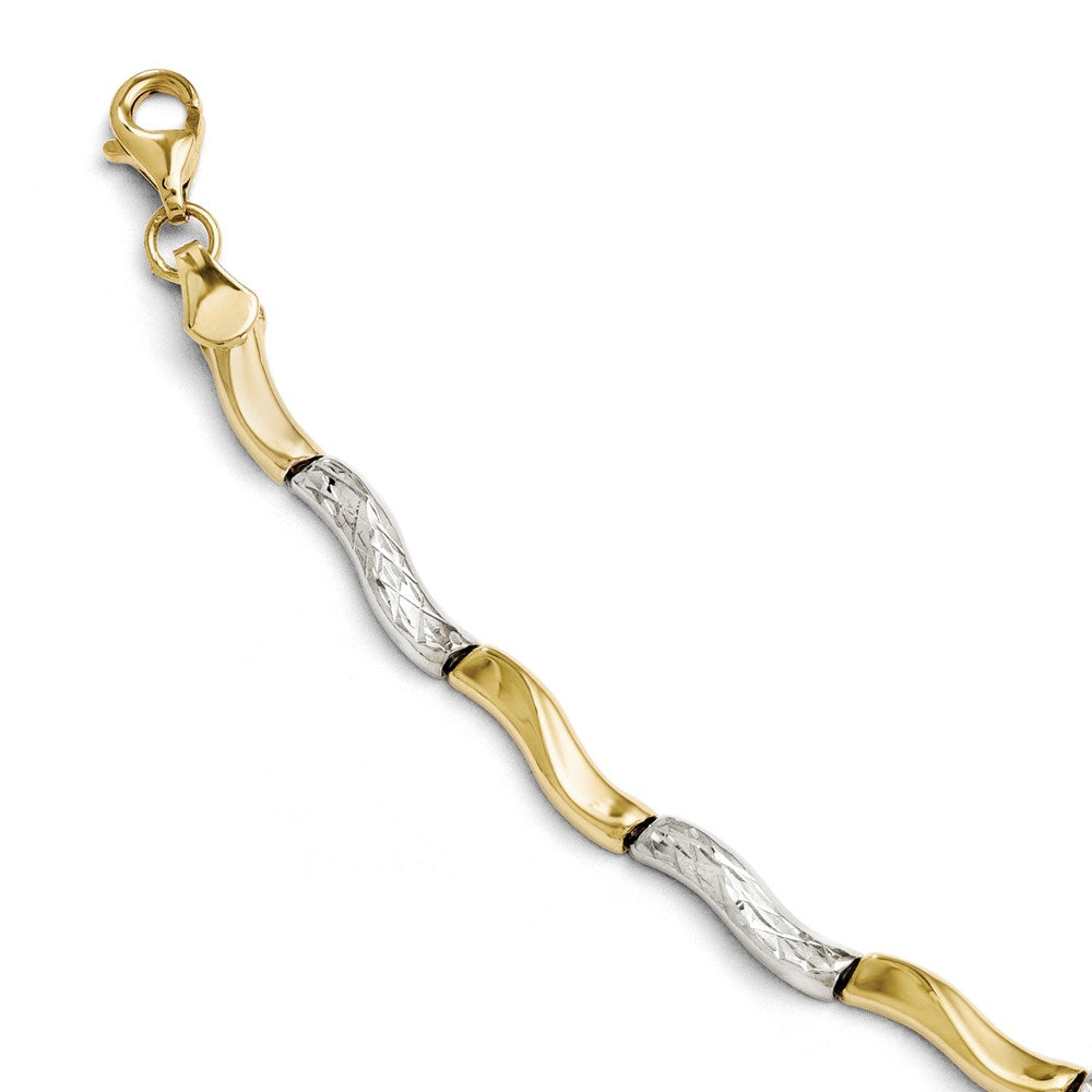 Leslie's 10K Gold w/Rhodium D/C Bracelet5685-7