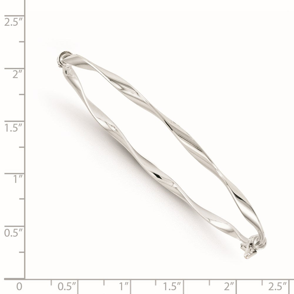 Leslie's 14K White Gold Polished Twisted Hinged BangleBW9