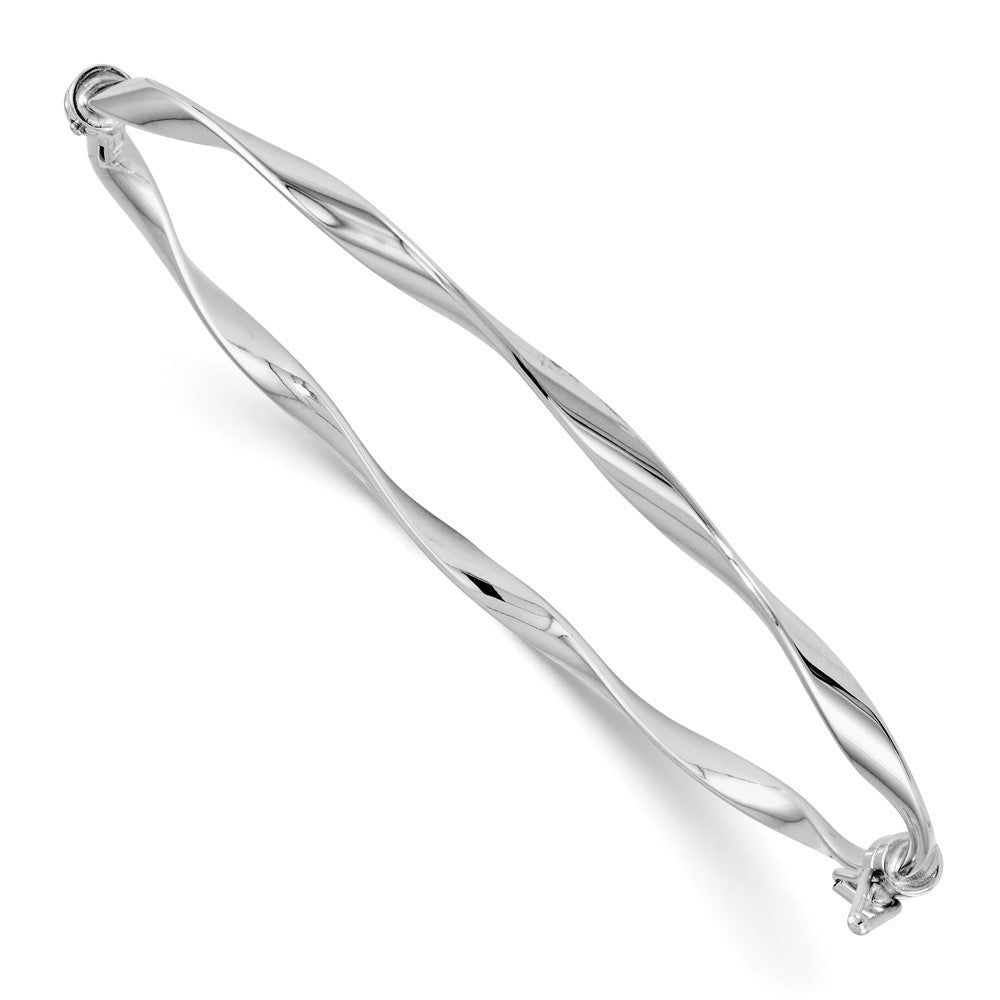 Leslie's 14K White Gold Polished Twisted Hinged BangleBW9