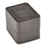 Load image into Gallery viewer, Stainless Steel Black Leather 8.25in BraceletSRB253-8.25