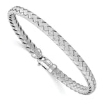 Load image into Gallery viewer, Leslie's Sterling Rhodium-plated Weaved Silver BangleFB98