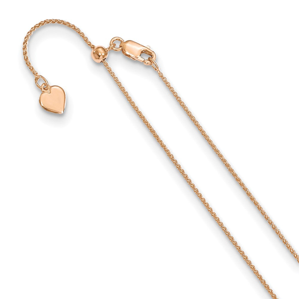 Leslie's Sterling Silver 1.0mm Rose Gold-plated Adjustable Spiga ChainFC57-30
