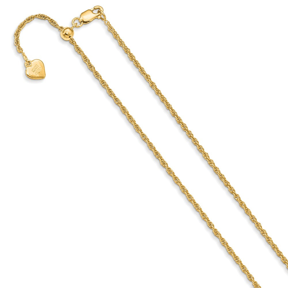Leslie's Sterling Silver Gold-plated 1.35 mm Adjustable Loose Rope ChainFC65-22