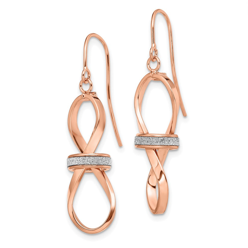 Leslie's 14K Rose Gold Polished Glimmer Infused Dangle EarringsLE1132